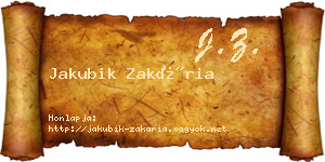 Jakubik Zakária névjegykártya